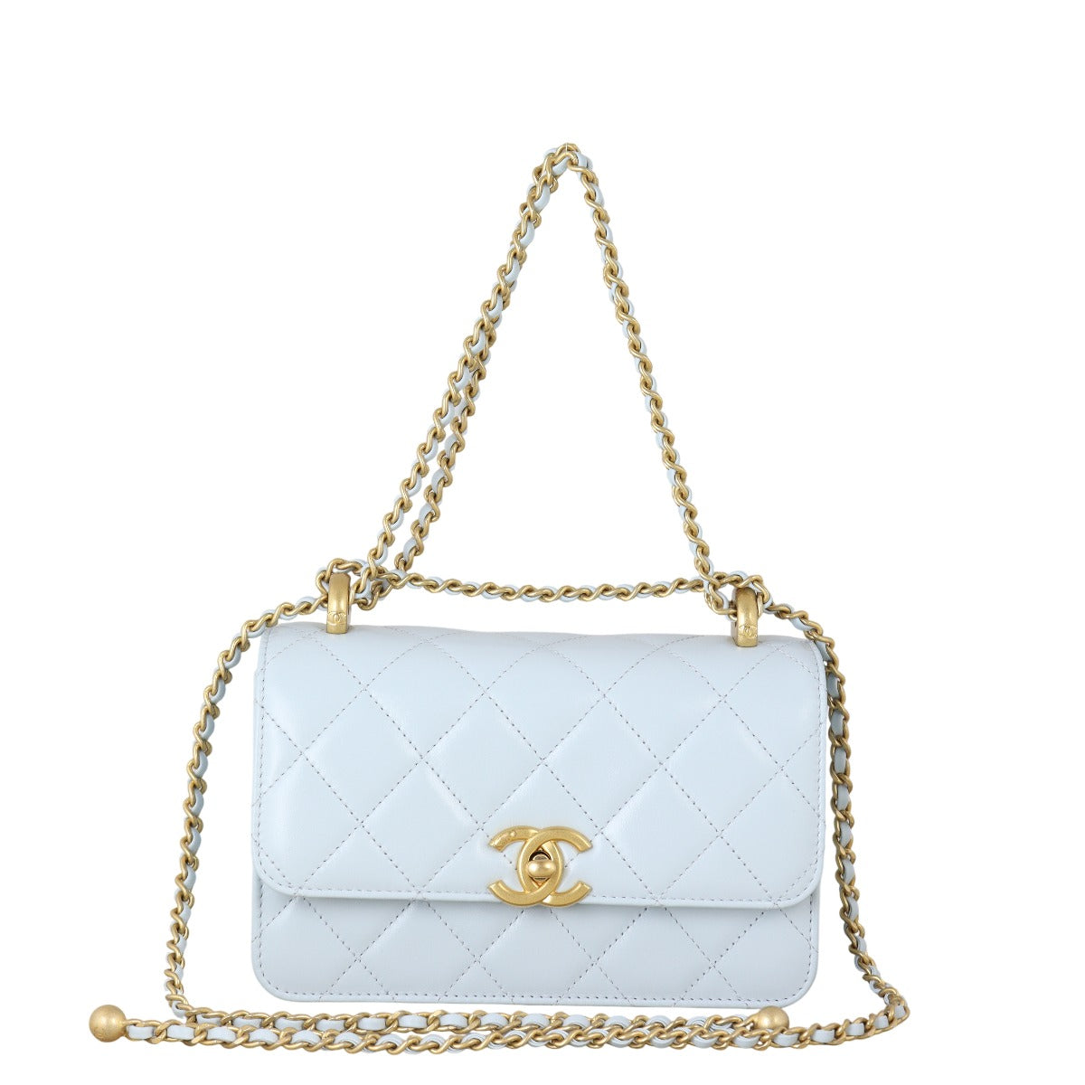 Chanel CC Flap Crossbody Quilted Blue Crossbody Bag