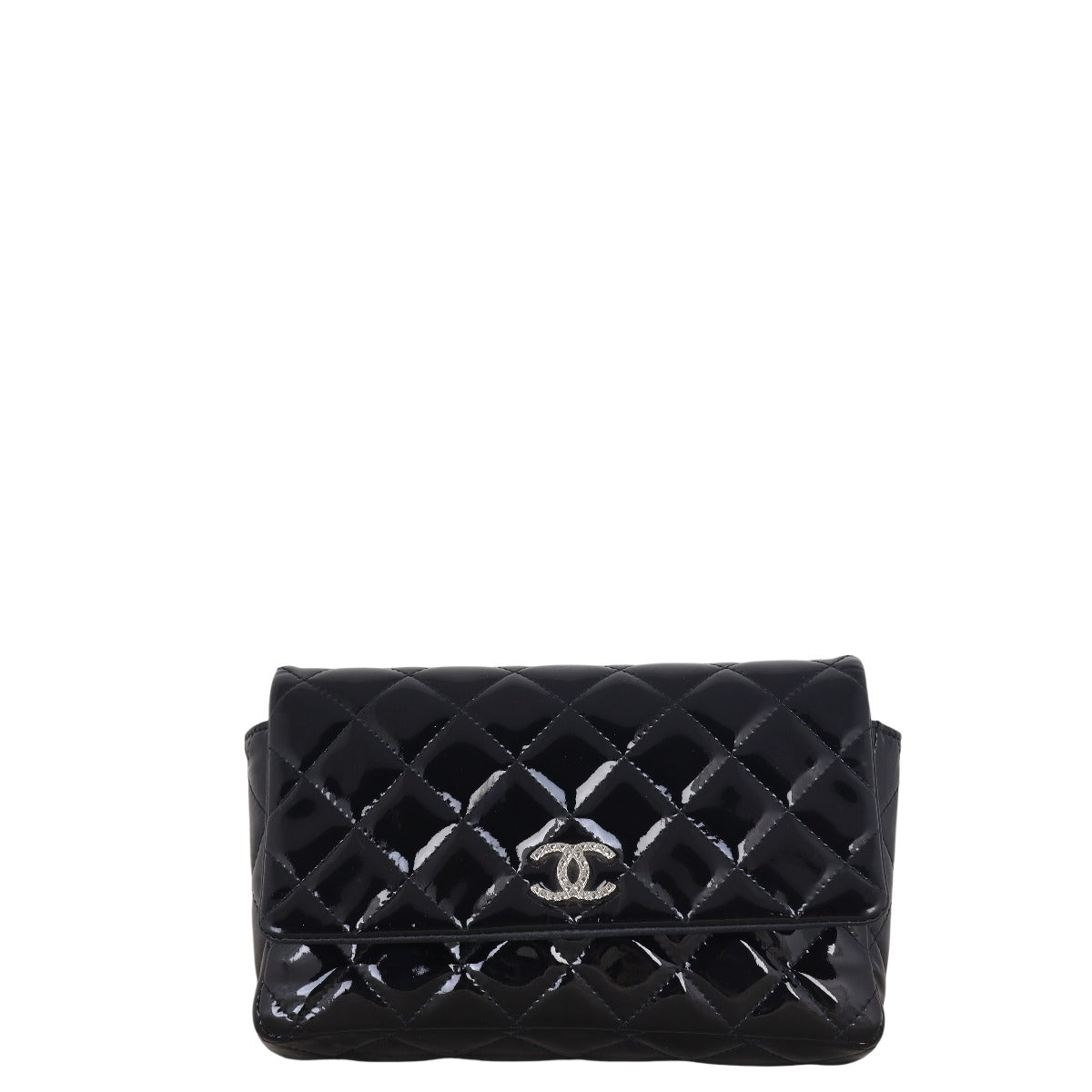 Chanel Brilliant Wallet on Patent Handbag Quilted Black Crossbody Bag