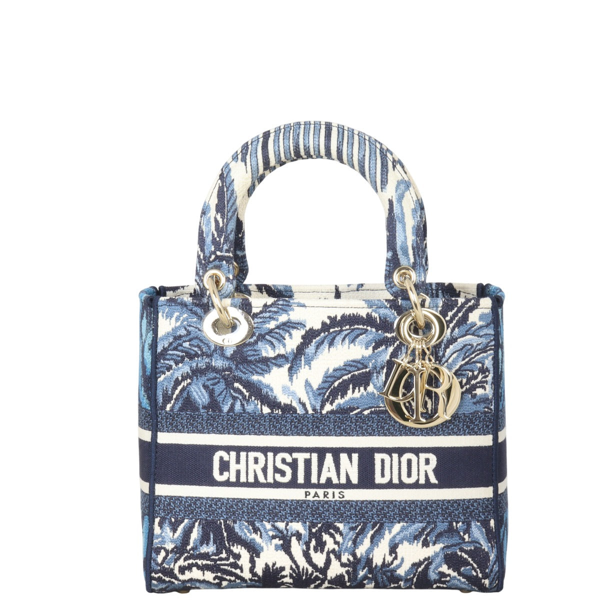 Dior Lady D Lite Palm Tree Toile De Medium Travel Bag
