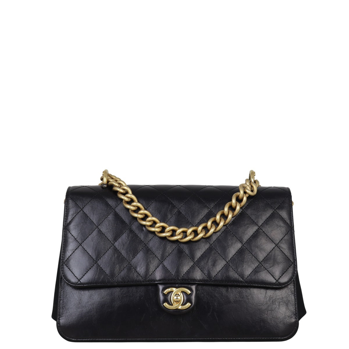 Chanel Paris-Cosmopolite Straight-Lined Bag Quilted Black Shoulder Bag