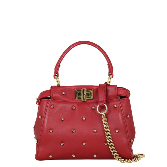 Fendi Star Crystal Embellished Xs Iconic Peekaboo Shoulder Shoulder Bag