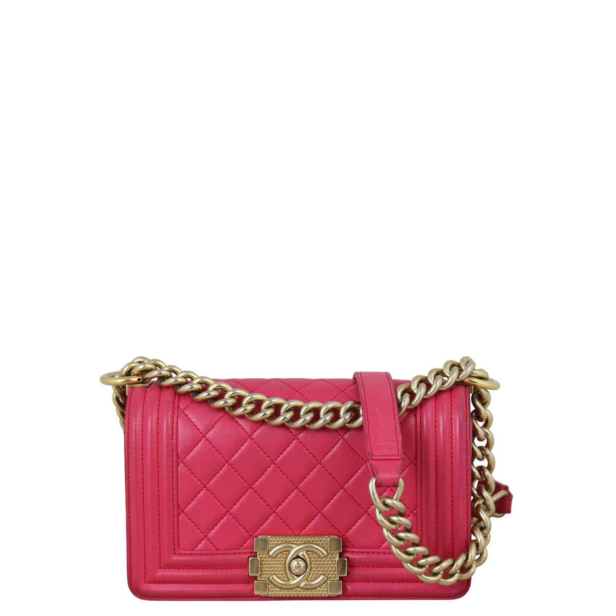 Chanel Boy Handbag Quilted Pink Crossbody Bag Small 12092025