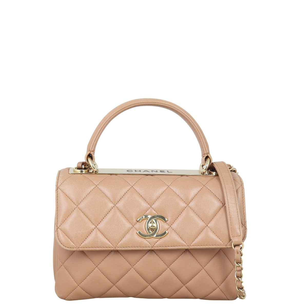 Chanel CC Trendy Handbag Quilted Brown Crossbody Bag