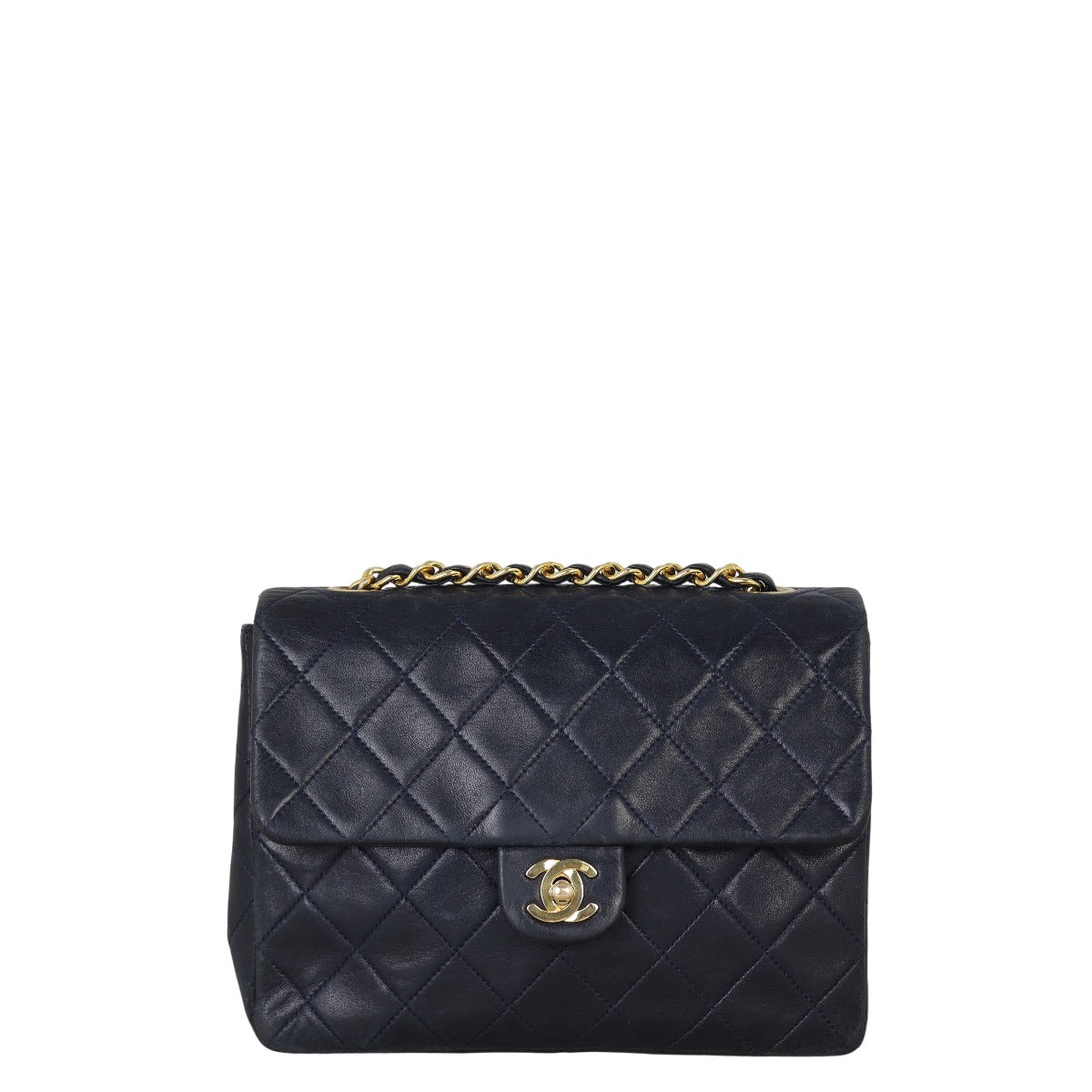 Chanel CC Single Bag Quilted Blue Crossbody Bag