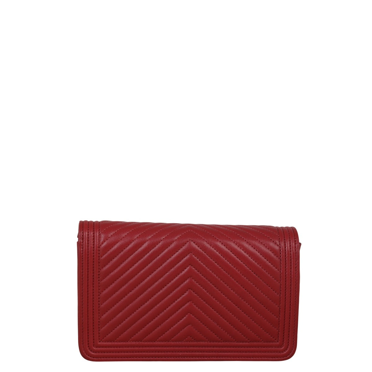 Chanel Boy Wallet on Chevron Handbag Quilted Red Crossbody Bag