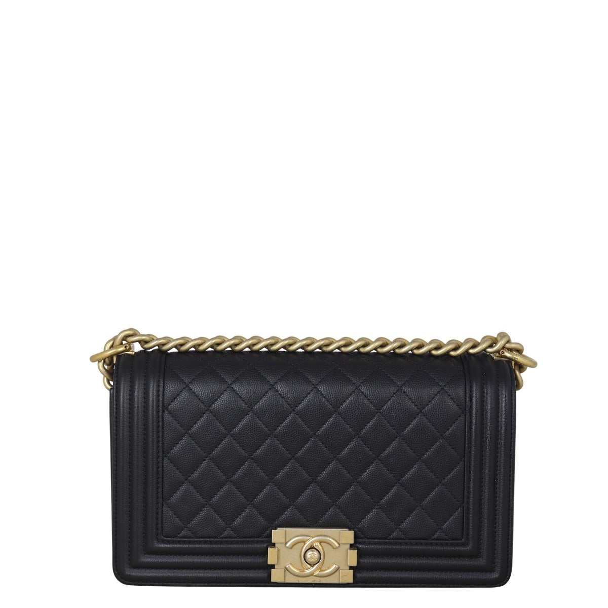 Chanel Boy Old Handbag Quilted Black Shoulder Bag