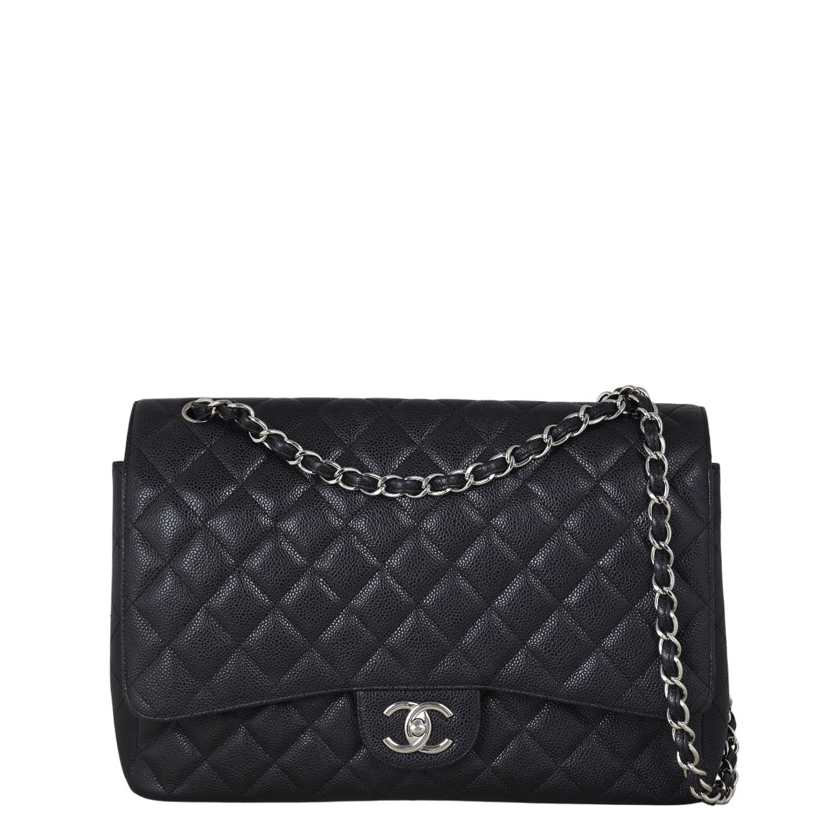 Chanel Classic Double Maxi Handbag Quilted Black Crossbody Bag
