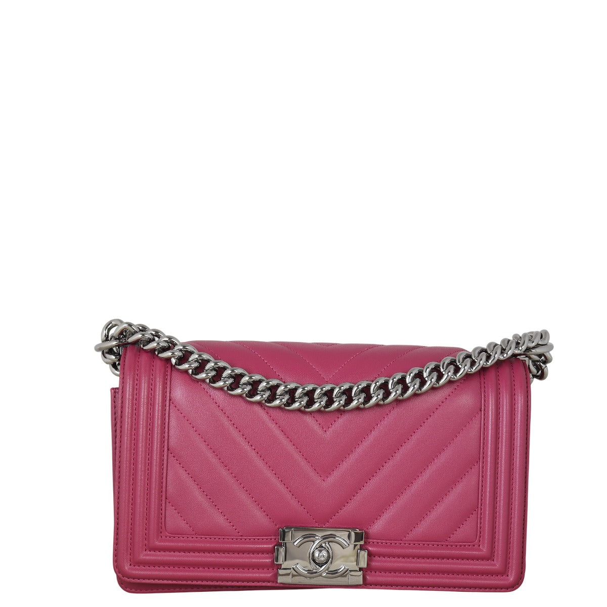 Chanel Boy Old Chevron Handbag Medium Crossbody Bag