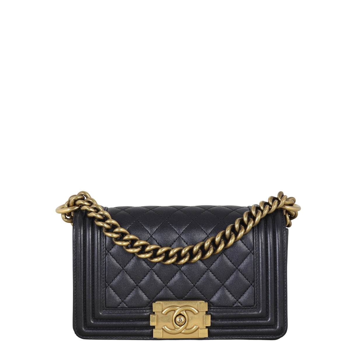 Chanel Boy Handbag Quilted Black Crossbody Bag Small 21102025