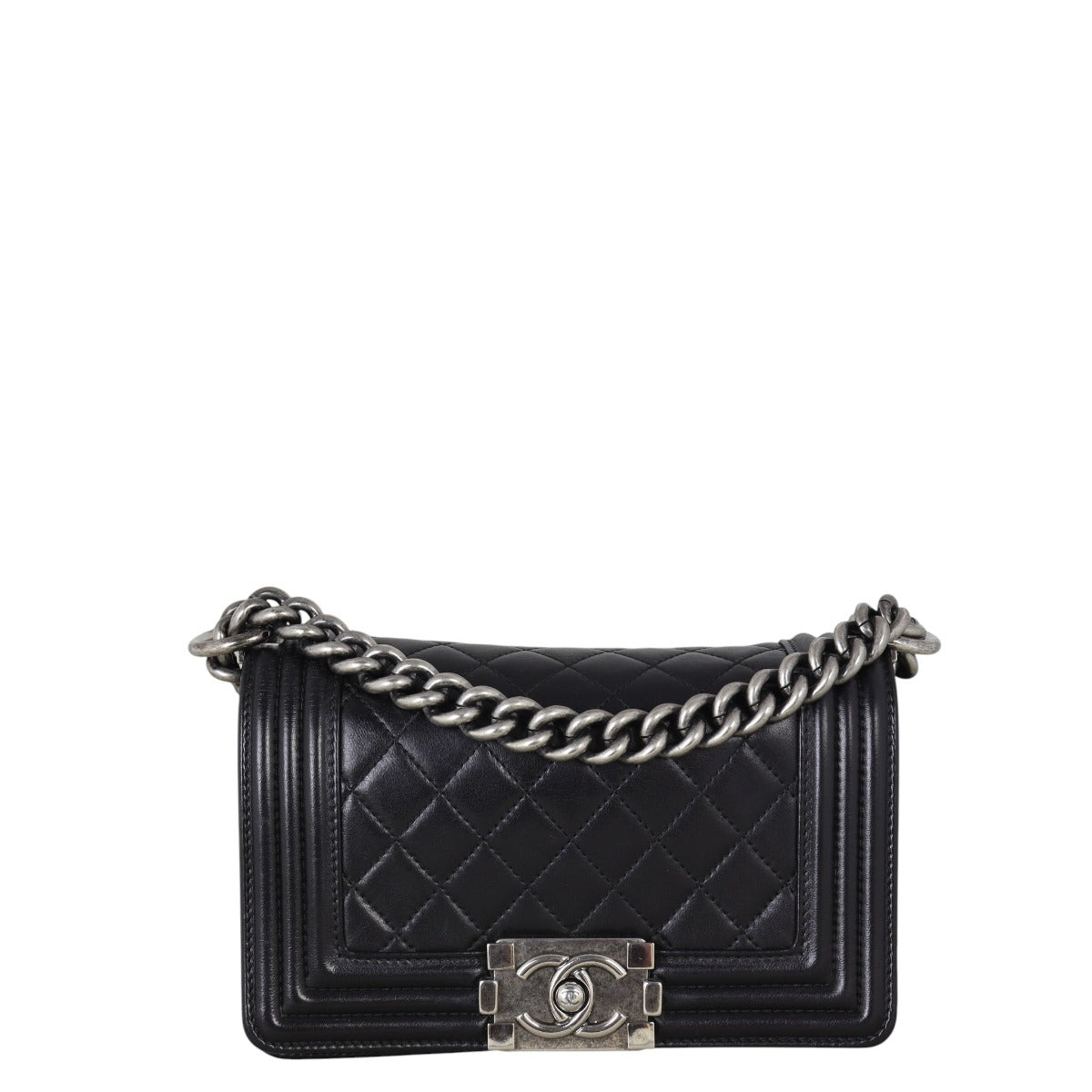 Chanel Boy Handbag Quilted Black Crossbody Bag Small 24102025