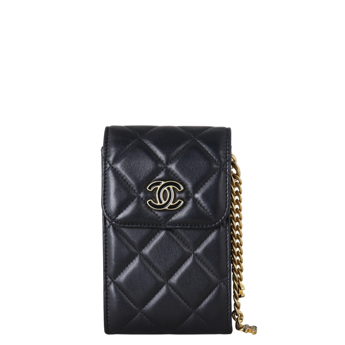 Chanel CC Phone Holder on Chain Handbag Quilted Black Crossbody Bag Chain 24102025