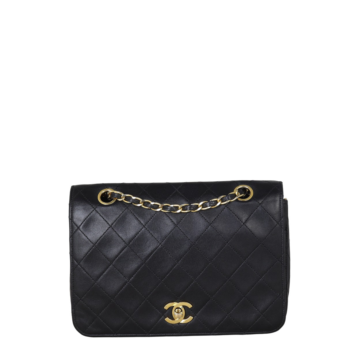 Chanel CC Full Flap Bag Small Quilted Black Crossbody Bag