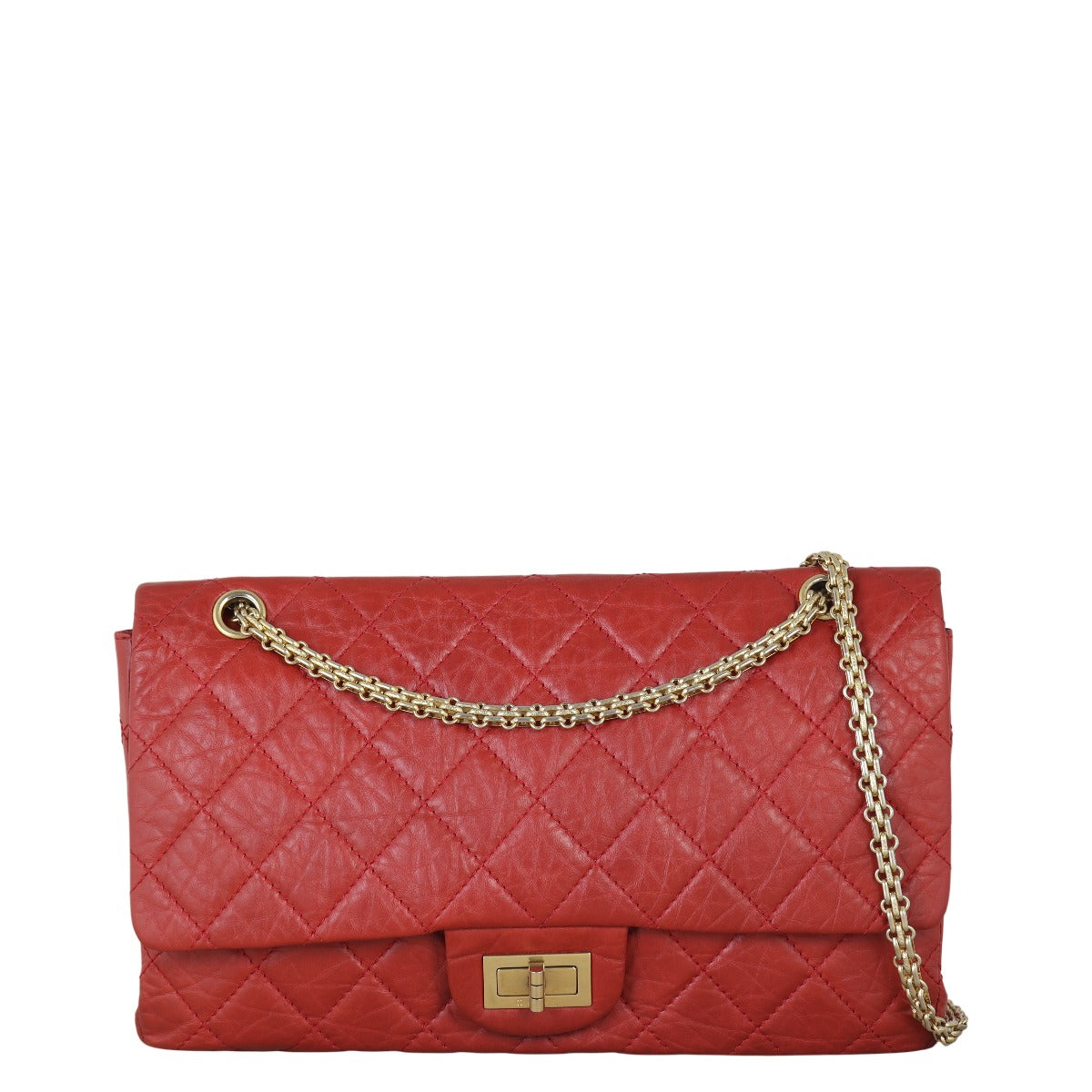 Chanel 2.55 Reissue 227 Double Bag Quilted Red Handbag