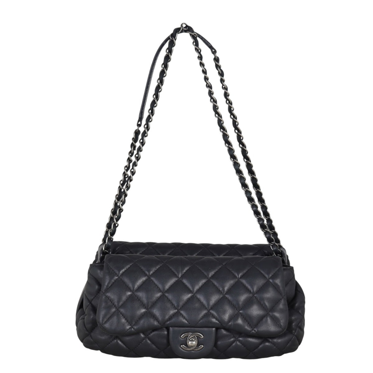 Chanel CC Double Sided Shoulder Bag Quilted Black