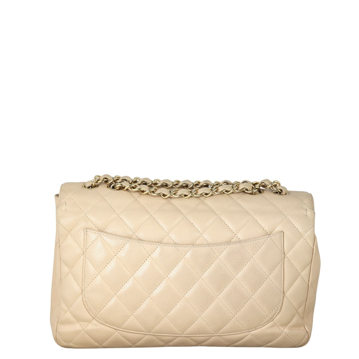 Chanel Classic Single Flap Jumbo Caviar Handbag Quilted Brown Crossbody Bag