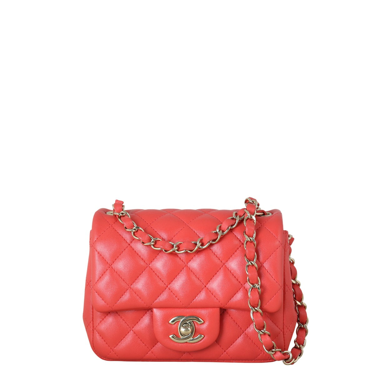 Chanel Classic Flap Square Bag Quilted Pink Crossbody Bag