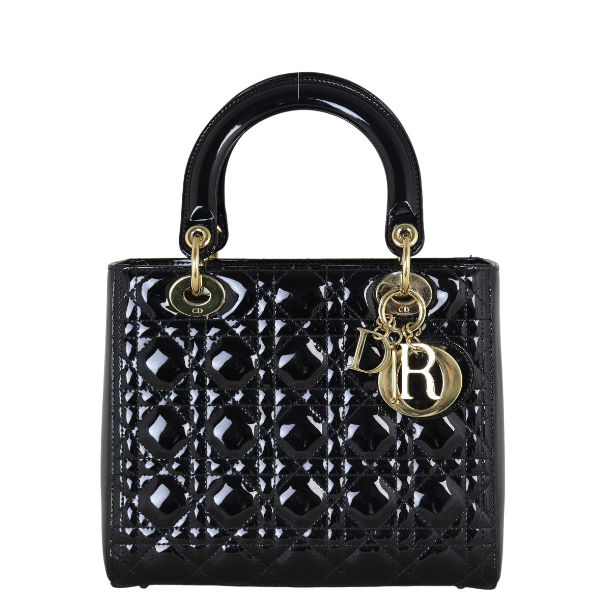 Dior Lady Patent Handbag Medium Travel Bag