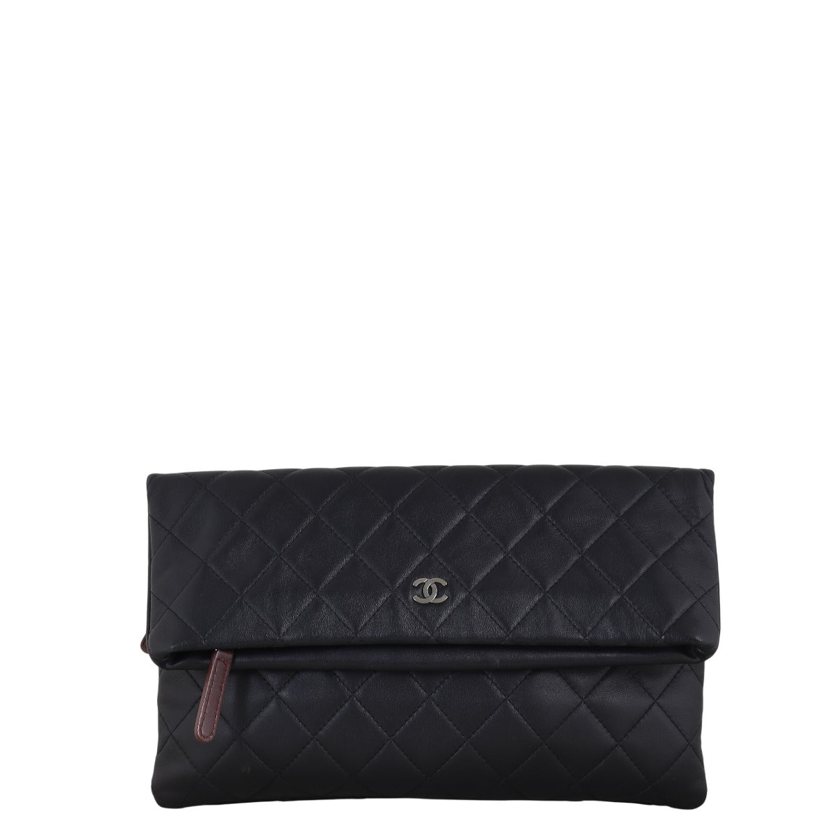 Chanel Fold Over Clutch Quilted Black Clutch Bag