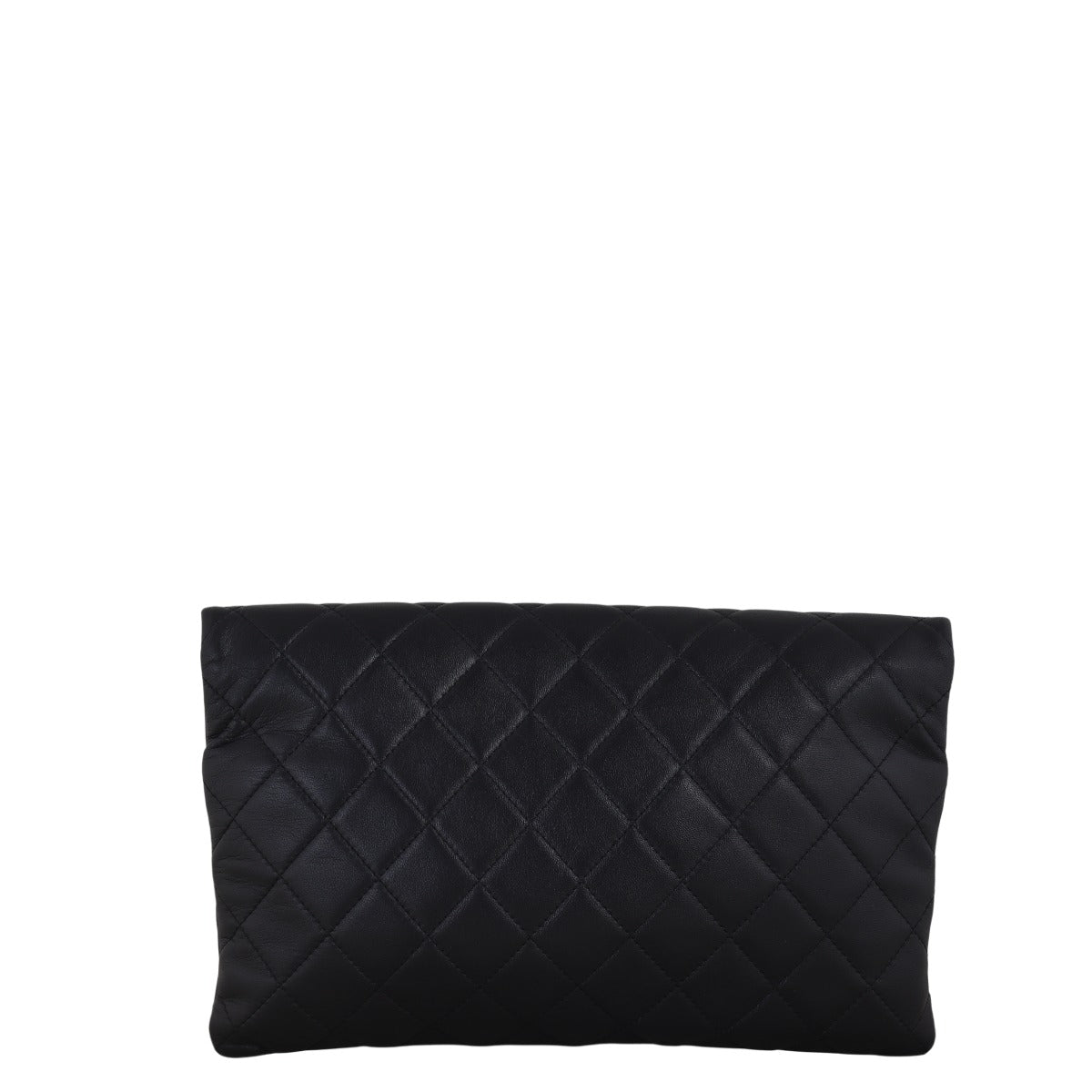 Chanel Fold Over Clutch Quilted Black Clutch Bag