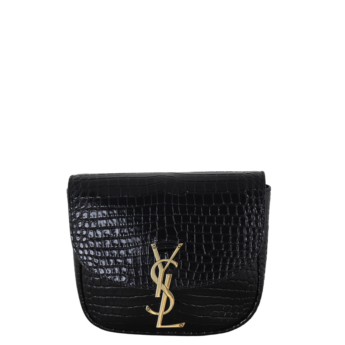 YSL Saint Laurent Kaia Crossbody Croc Embossed Small Crossbody Bag