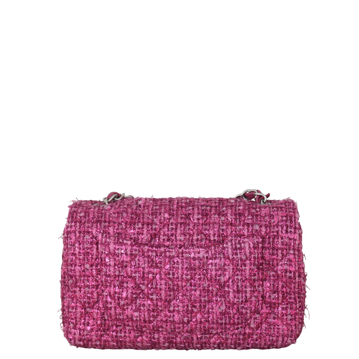 Chanel Classic Flap Mini Rectangular Bag Tweed Quilted Pink Crossbody Bag