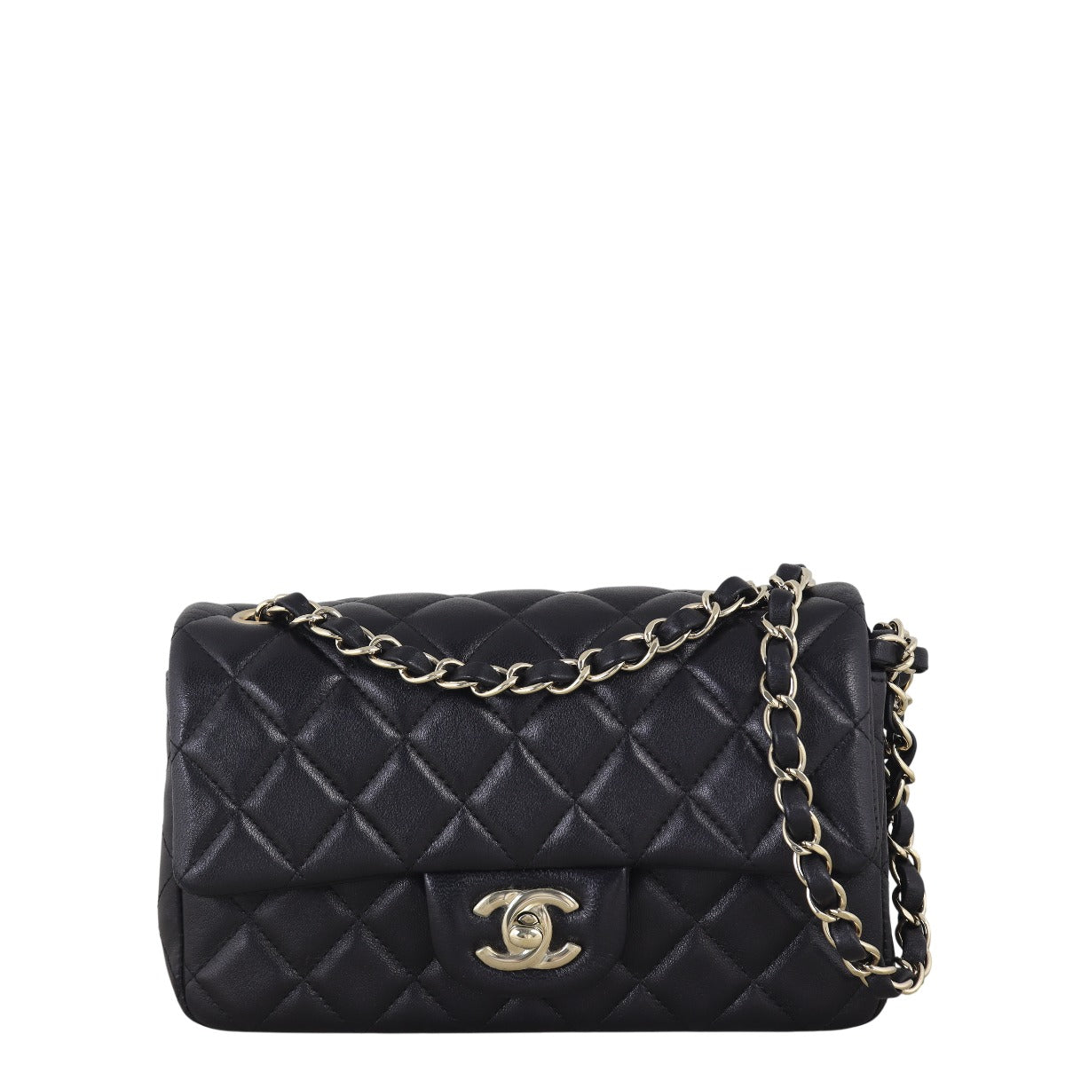 Chanel Classic Flap Mini Rectangular Bag Lambskin Quilted Black Crossbody Bag Lambskin 19112025