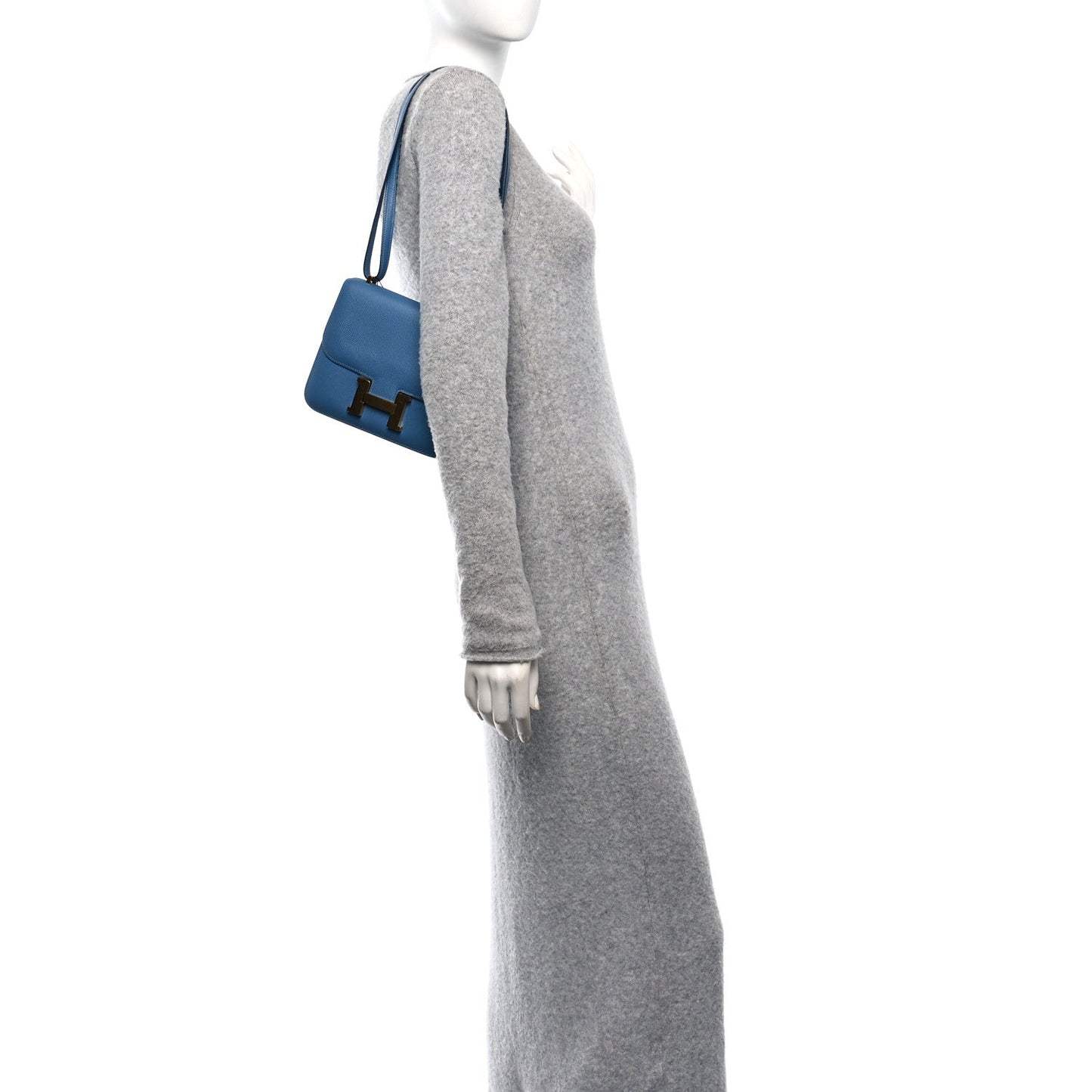 Hermes Epsom Constance Bleu Azur Handbag Travel Bag