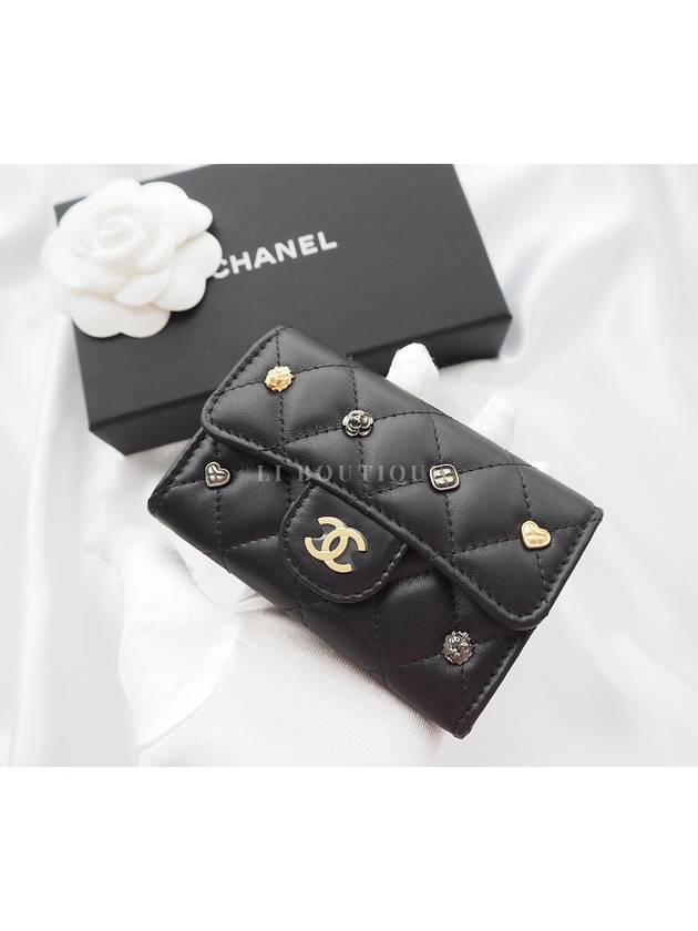 WoMen's Classic Charm Gold Leather Cross Bag Black Chanel