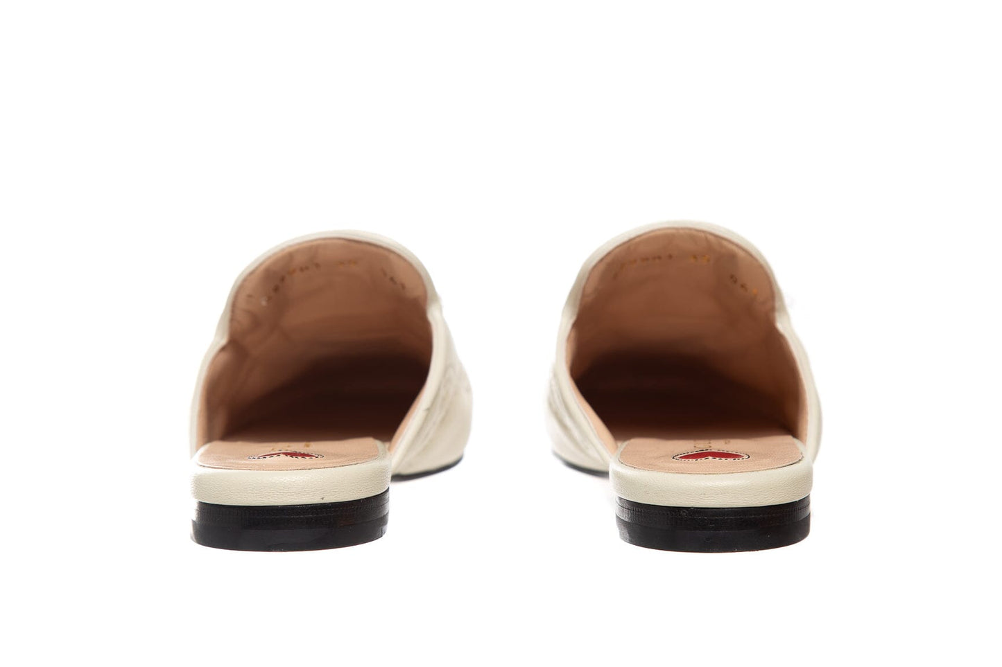 Gucci Cream GG Horsebit Leather Slip On Loafers SZ 35