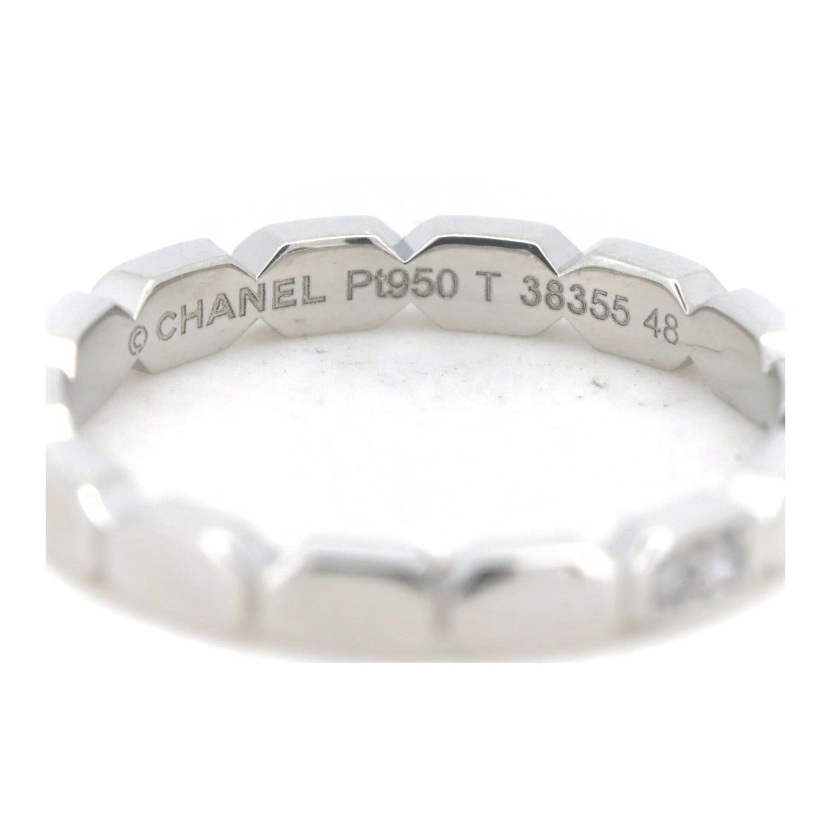 Chanel PT950 Platinum Diamond Ring Size Bag