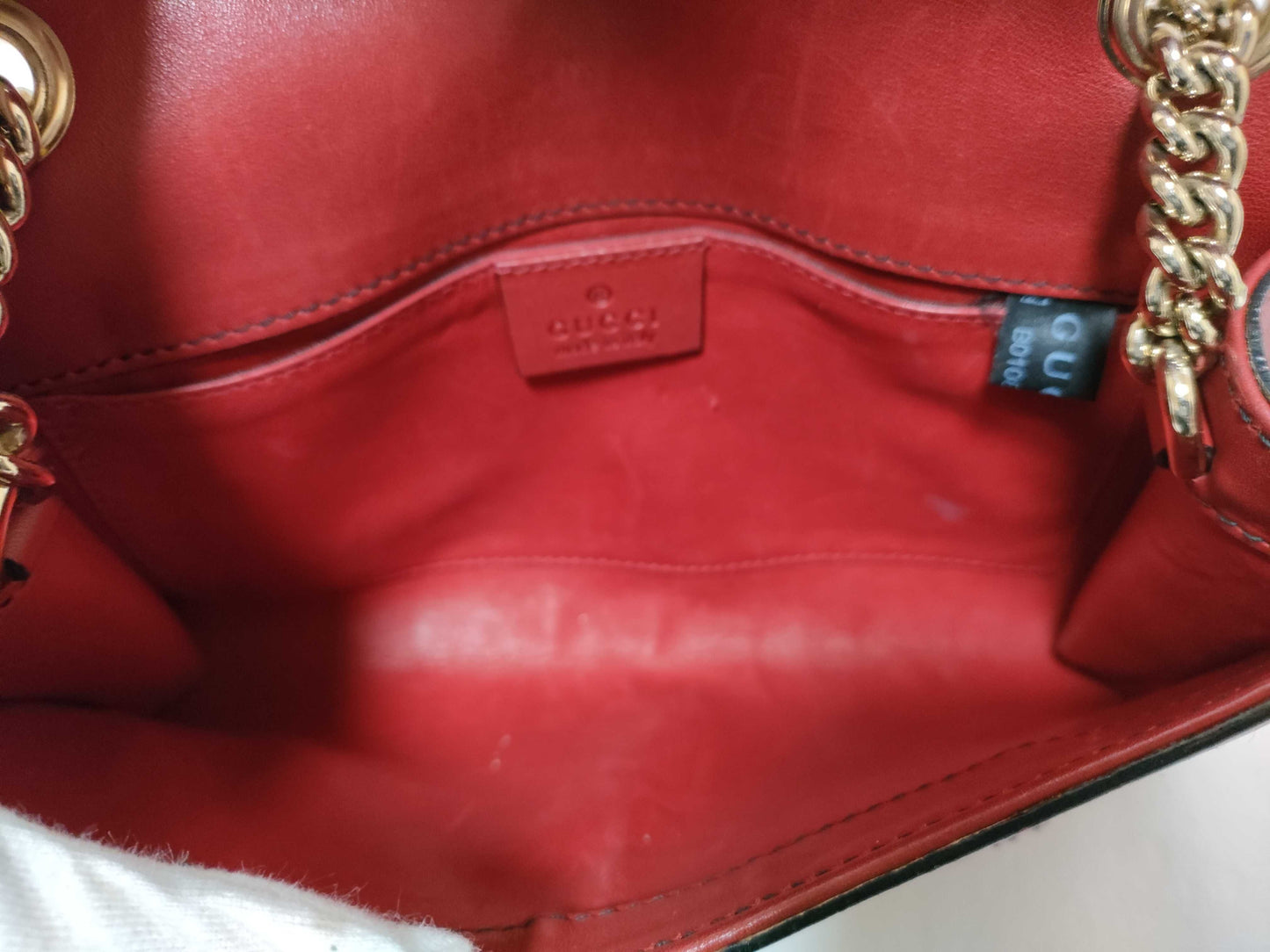 Gucci Emily Chain Flap Bag Leather Red Leather Shoulder Bag Bag