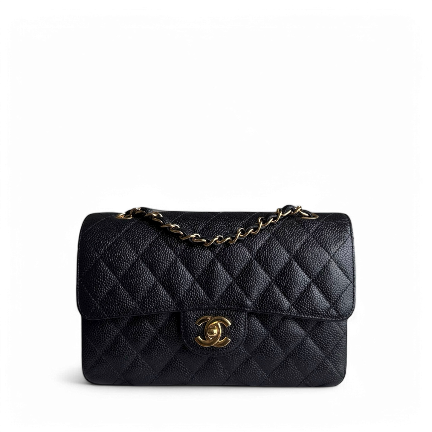 Chanel Classic Flap Small - Caviar 23CM Quilted Black Gold Hardware Series 16