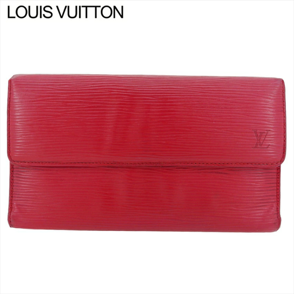 Louis Vuitton Long Purse M63387 Porte Tresor Red Wallet Case C4428
