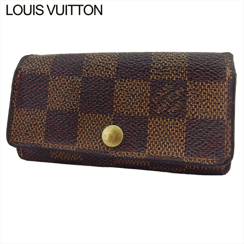 Louis Vuitton Key holder N62631 Multicles4 Brown Beige Gold Key Chain C4442