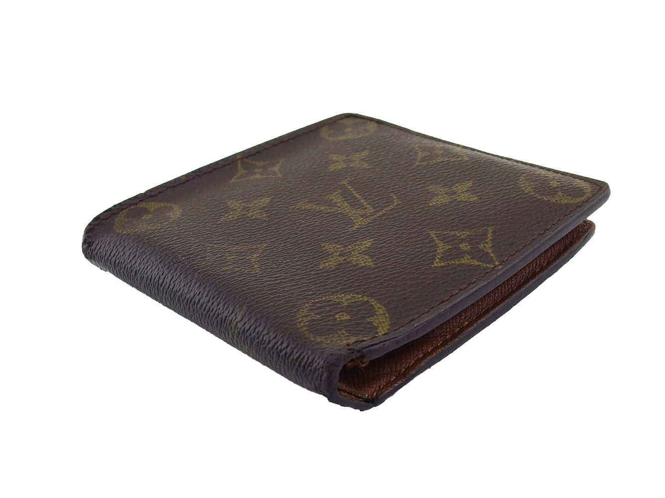 Louis Vuitton Bifold M61665 Porte Billets Cartes Brown Beige Wallet Case C4568