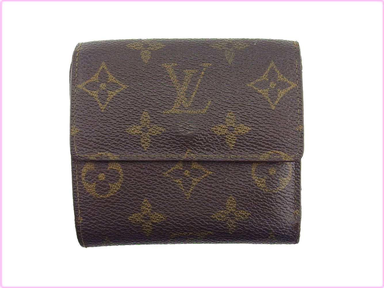Louis Vuitton Bifold M61652 Porte Monnaie Billets Brown Beige Wallet Case