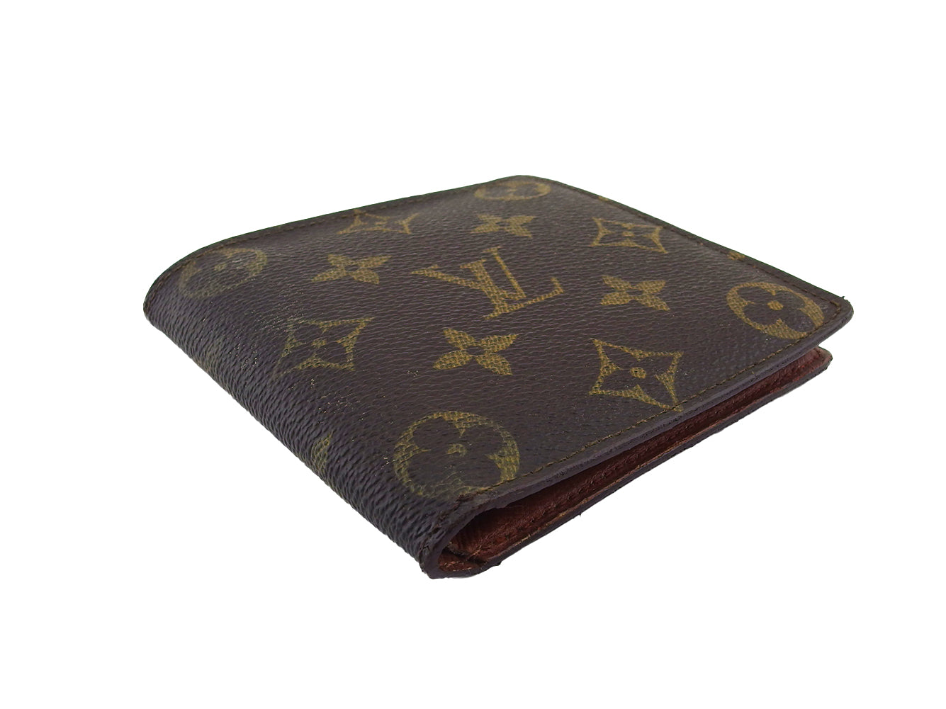 Louis Vuitton Bifold M61665 Porte Billets Cartes Brown Beige Wallet Case C4577