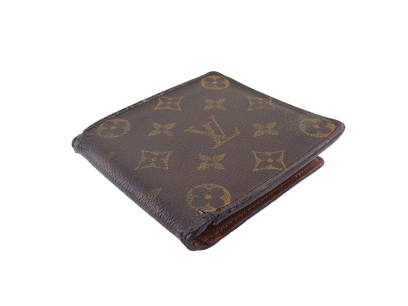Louis Vuitton Bifold M61665 Porte Billets Cartes Brown Beige Wallet Case C4583