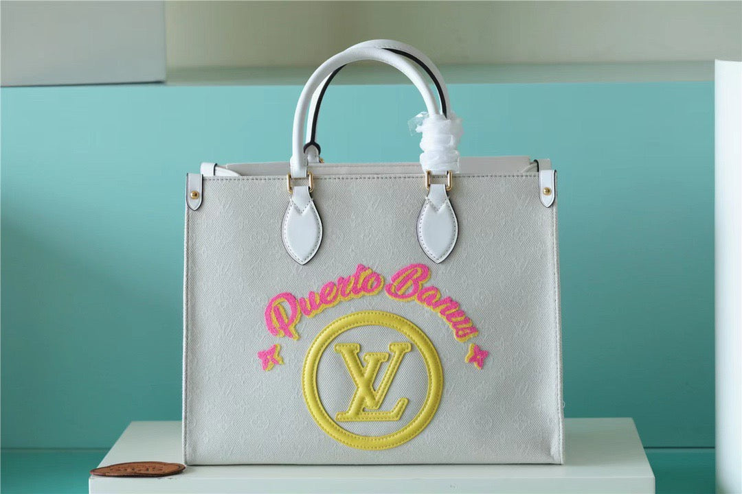 Top Quality Onthego Mm Giant And Yellow Raffia Monogram Crossbody Bag