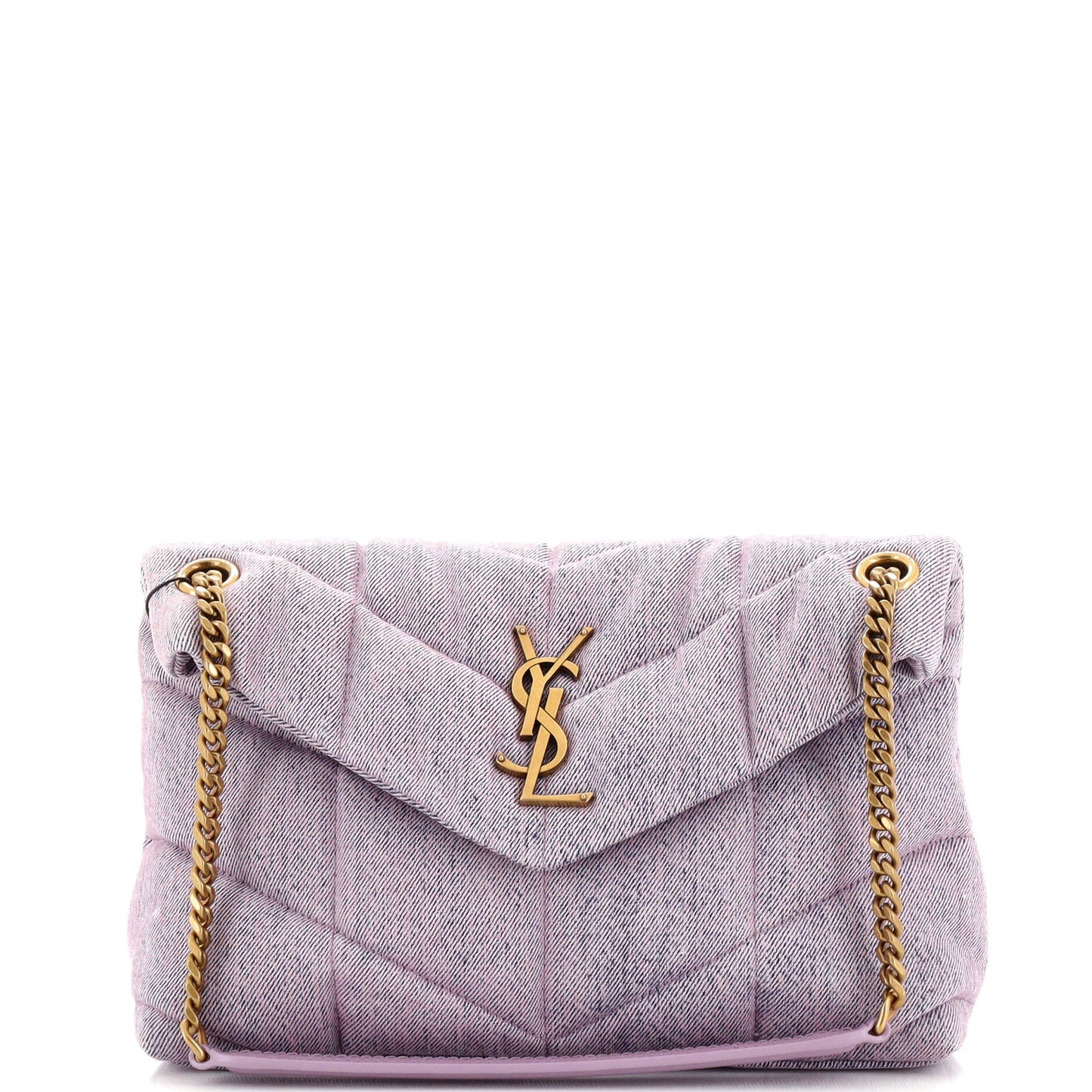 YSL Saint Laurent Luxury Trending Loulou Puffer Shoulder Bag Denim Quilted Small