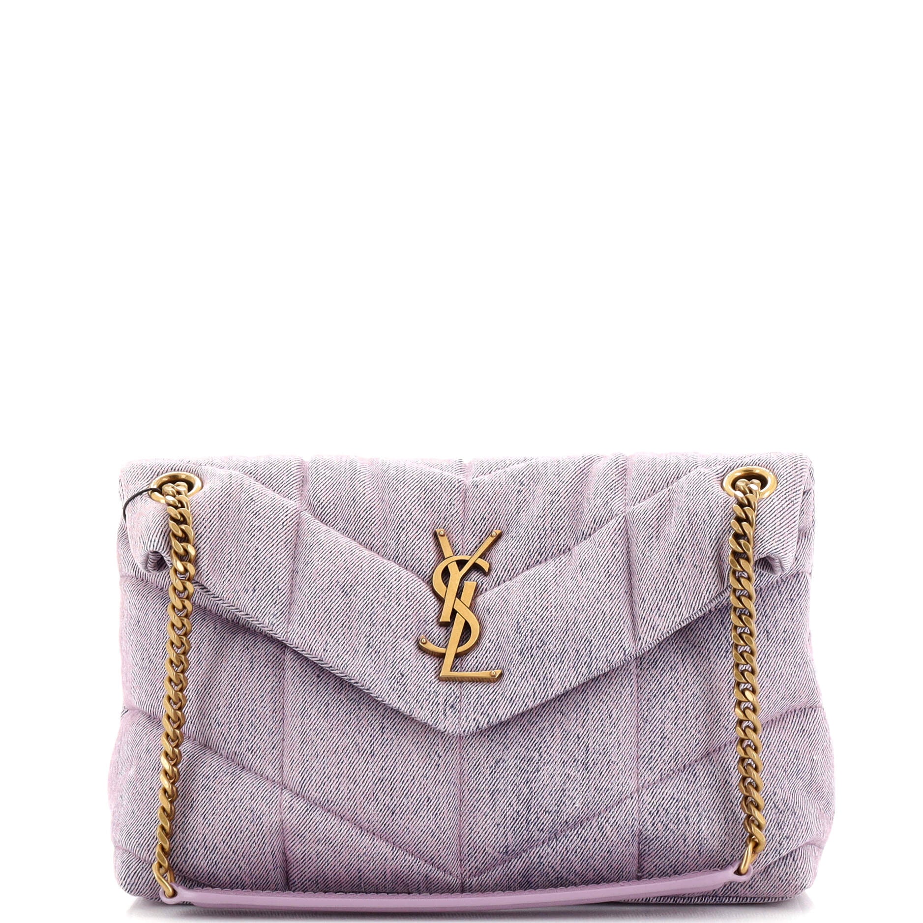 YSL Saint Laurent Luxury Trending Loulou Puffer Shoulder Bag Denim Quilted Small