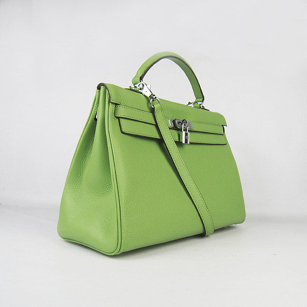 Hermes Luxury Kelly Cm Togo Handbag Leather Green Travel Bag