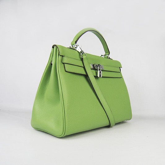 Hermes Luxury Kelly Cm Togo Handbag Leather Green Travel Bag