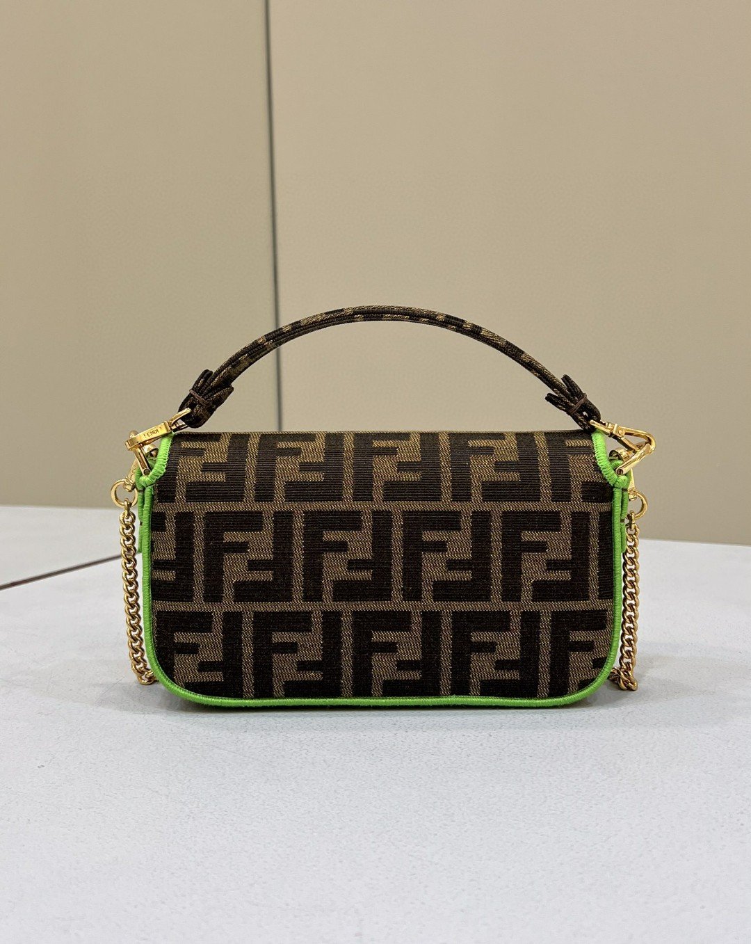 Top QualityTop Quality Baguette Fabric Brown Green Small Handbag
