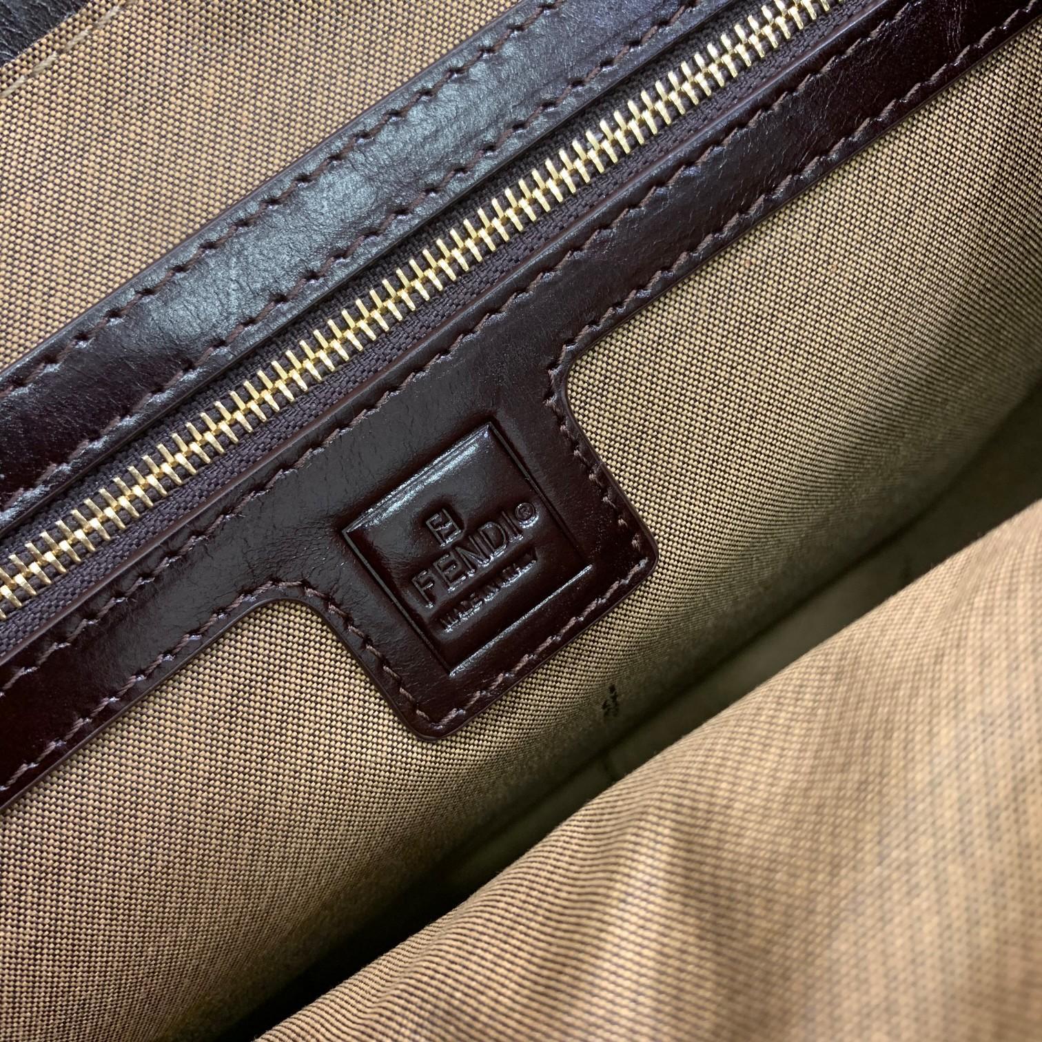 Fendi Top QualityTop Quality Totebag 13.8in Brown Medium FF Tote Bag