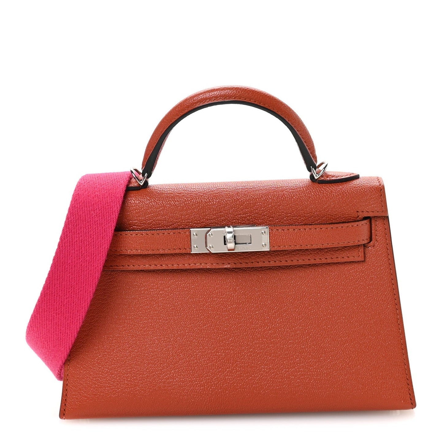 Hermes Chevre Mysore Kelly Sellier Cuivre Rose Mexico Handbag Mini Travel Bag