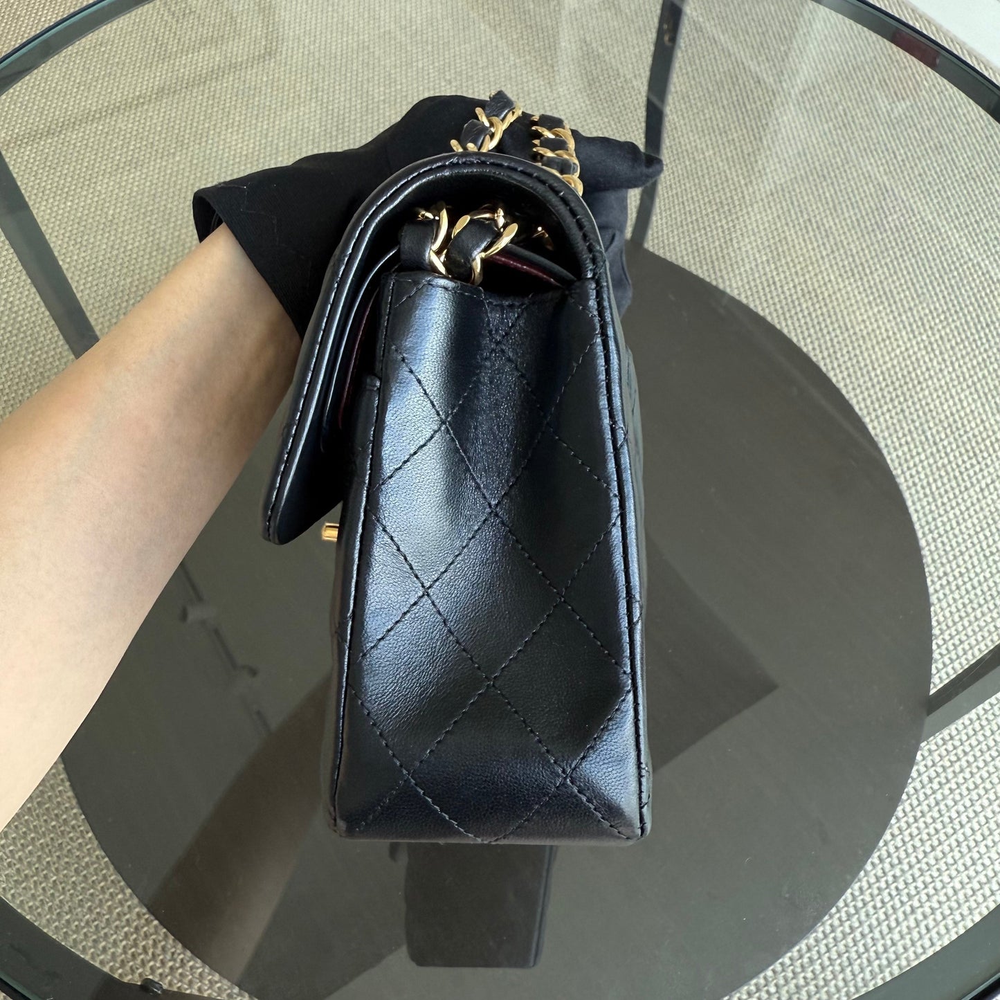 Chanel Classic Flap Small - 23CM Quilted Lambskin Black Gold Hardware Series 26