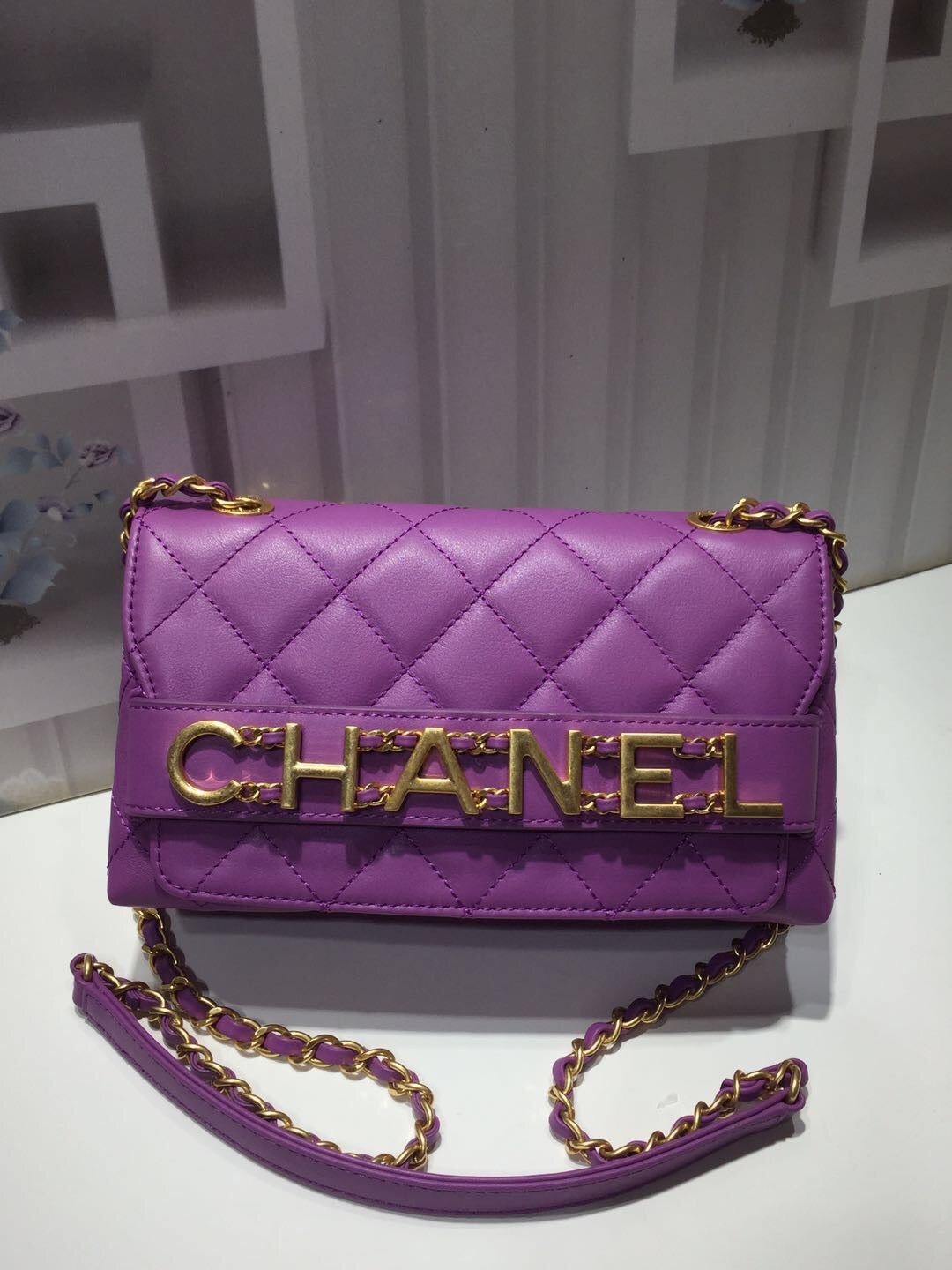 Chlfront Top Qualityap Bag Hardware Purple For Gold Small Shoulder Bag
