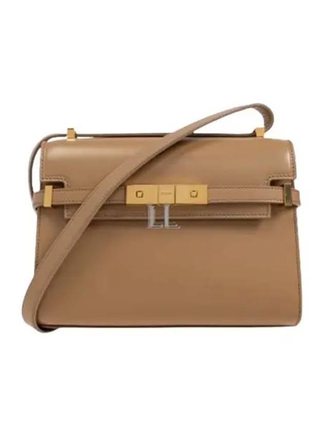 YSL Saint Laurent Saint Laurent Trending Manhattan Mini Embossed Tone Leather Beige Travel Bag