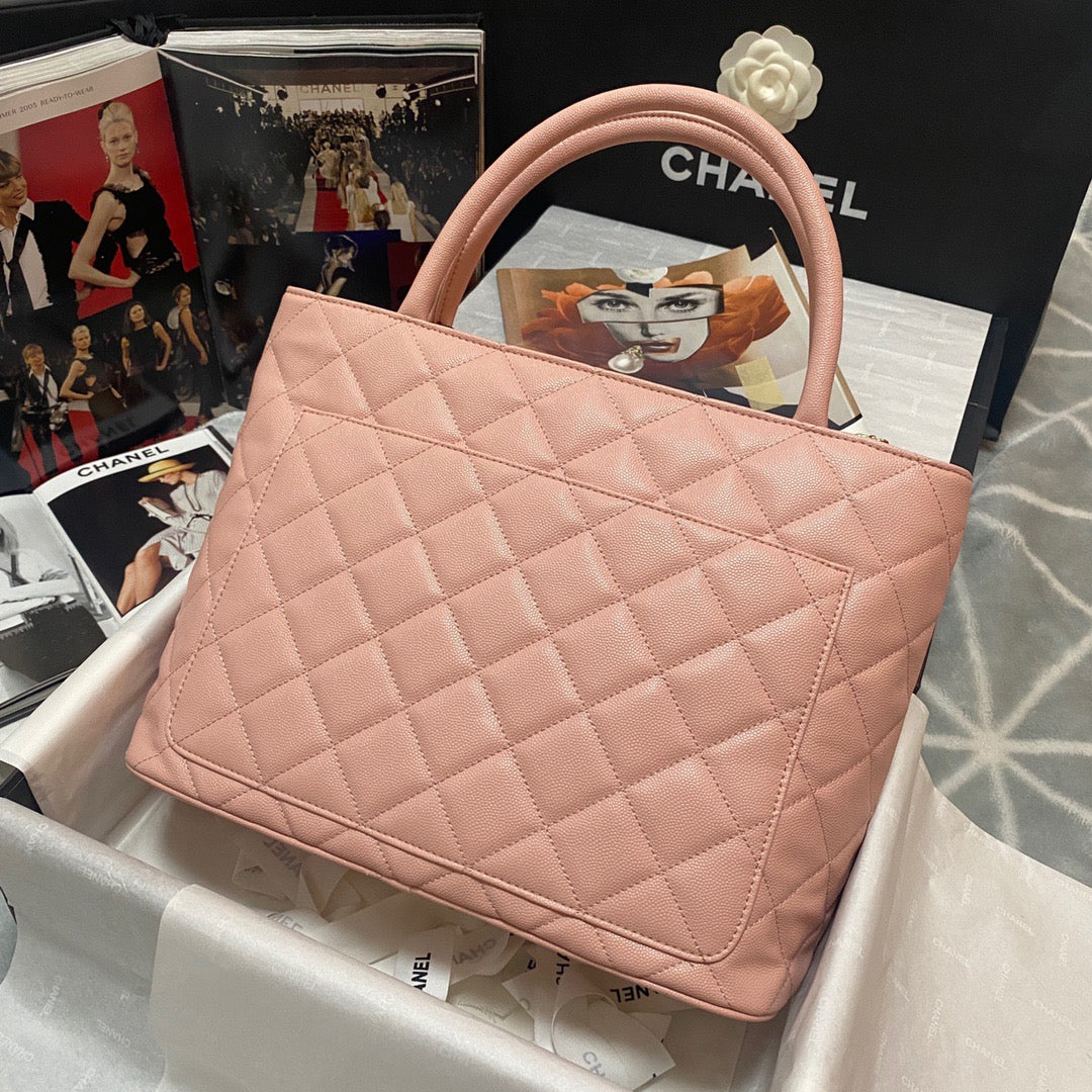 Chlmedallion Tote Hardware Caviar Pinike For Women Gold Shoulder Bag